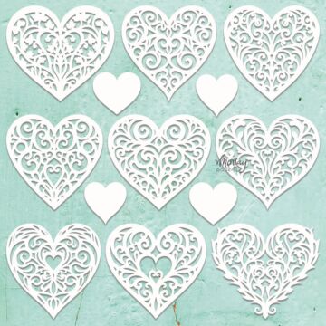 Mintay Papers Mintay Chippies, Decor - Hearts Filigree