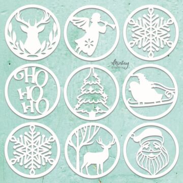 Mintay Papers Mintay Chippies, Decor - Christmas Circles (9pc)