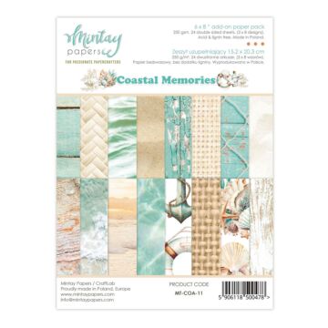 Mintay Papers 6X8 Add-on Paper Pad, Coastal Memories