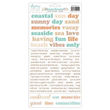 Mintay Papers 6X12 Paper Stickers, Coastal Memories - Words