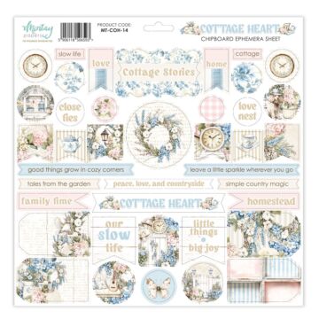 Mintay Cottage Heart Chipboard Ephemera Sheet