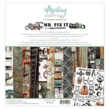 Mintay Papers 12X12 Paper Set, Mr. Fix It