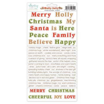 Mintay Papers 6X12 Paper Stickers, Holly Jolly - Words