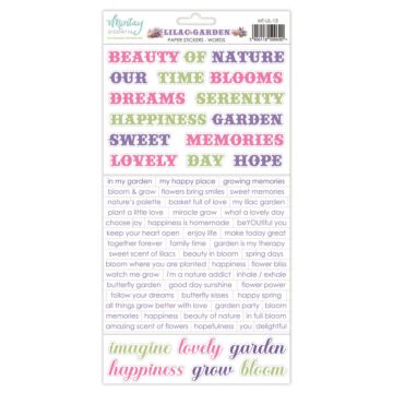 Mintay Papers 6X12 Paper Stickers, Lilac Garden - Words