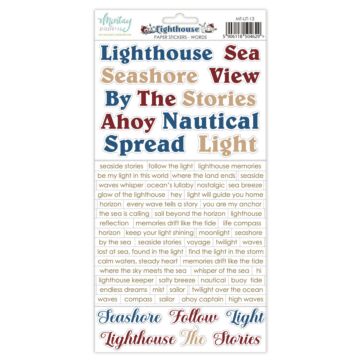 Mintay Papers 6X12 Paper Stickers, Lighthouse - Words