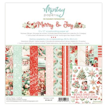 Mintay Papers 12X12 Paper Set, Merry & Joy