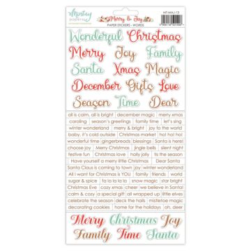 Mintay Papers 6X12 Paper Stickers, Merry & Joy - Words