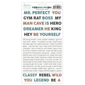 Mintay Man Cave 6x12 Paper Stickers Words