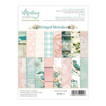 Mintay Papers 6X8 Add-on Paper Pad, Winged Melodies