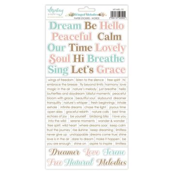 Mintay Papers 6X12 Paper Stickers, Winged Melodies - Words