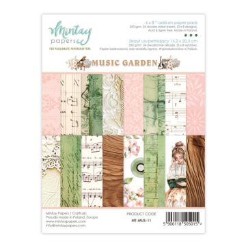 Mintay Papers 6X8 Add-on Paper Pad, Music Garden