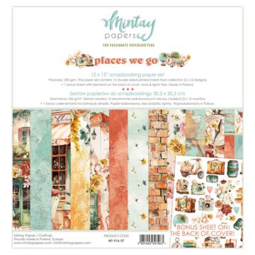 Mintay Papers 12X12 Paper Set, Places We Go