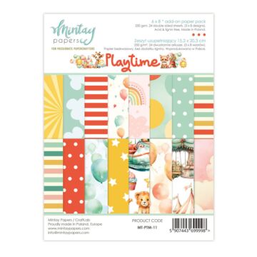 Mintay Papers 6X8 Add-on Paper Pad, Playtime