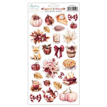 Mintay Papers 6X12 Paper Stickers, Rust & Rose - Elements