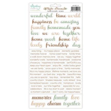 Mintay Papers 6X12 Paper Stickers, Rustic Charms - Words