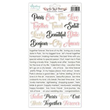 Mintay Papers 6X12 Paper Stickers, See You In Paris - Words