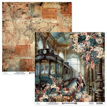 Mintay Papers 12X12 Patterned Paper, Traveller 01