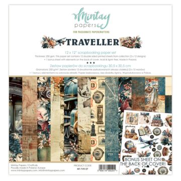 Mintay Papers 12X12 Paper Set, Traveller