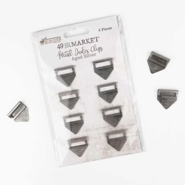 49 and Market Metal Index Clips, Curators Essential - Aged Silver