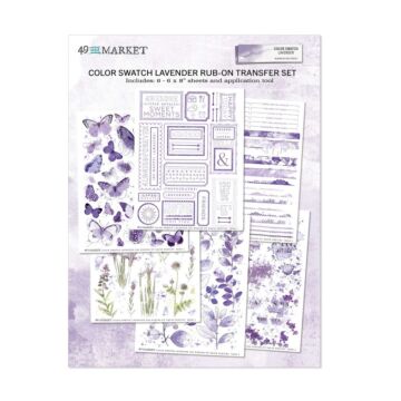 49 and Market 6X8 Rub-on Transfer Set, Color Swatch Lavender