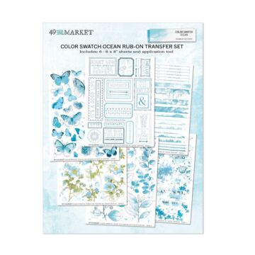 49 and Market 6X8 Rub-on Transfer Set, Color Swatch Ocean