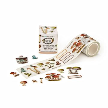 49 and Market Washi Sticker Roll, Vintage Artistry Nature Study - Mushrooms