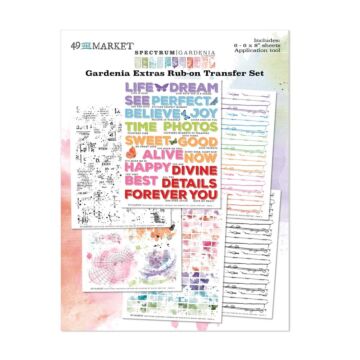 49 and Market 6X8 Rub-on Transfer Set, Spectrum Gardenia - Extras