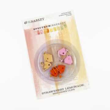 49 and Market Mini Index Clips, Spectrum Sherbet - Strawberry Lemonade