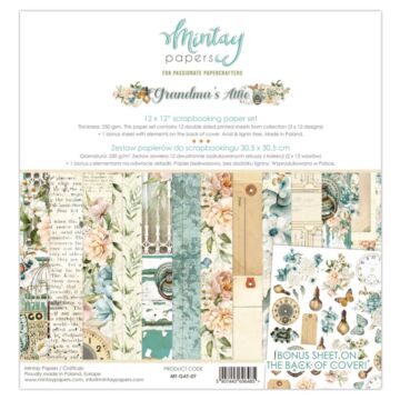 Mintay - 12 X 12 PAPER SET - GRANDMA'S ATTIC