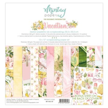 Mintay - 12 X 12 PAPER SET - VACATION *Discontinued*