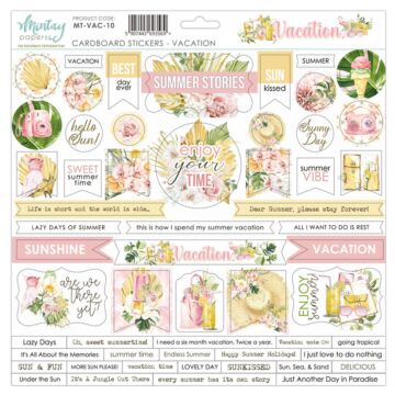 Mintay - 12 X 12 CARDBOARD STICKERS - VACATION *Discontinued*
