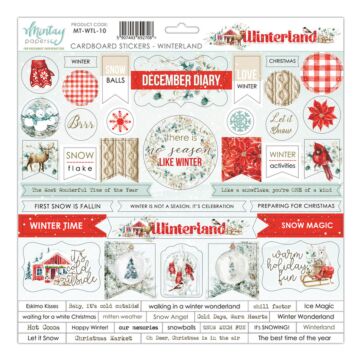 Mintay - 12 X 12 CARDBOARD STICKERS - WINTERLAND *Discontinued*