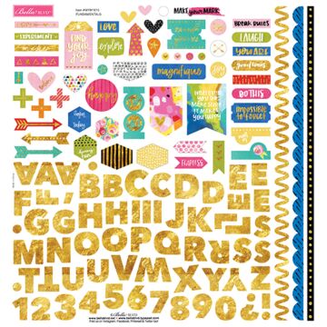 Bella BLVD Make your Mark - FUNDAMENTALS 12X12 STICKERS GOLD FOIL