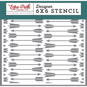 Echo Park Archery Arrow 6x6 stencil with repeating arrow pattern