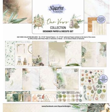 3Quarter Designs - 12" X12" Paper Pack - Our Vows
