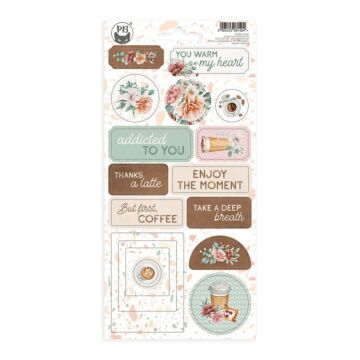 P13 Chipboard Sticker Sheet, Coffee Break 02