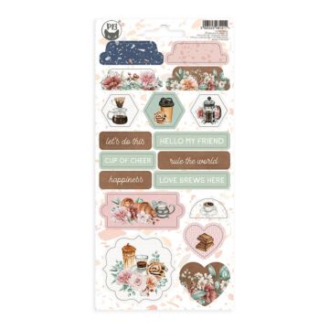 P13 Chipboard Sticker Sheet, Coffee Break 03