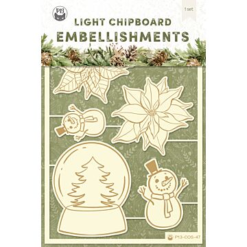 P13 Chipboard Embellishments, Cosy Winter 04