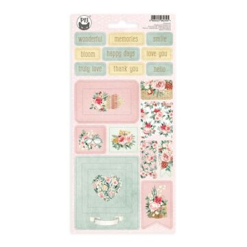 P13 Chipboard Sticker Sheet, Flowerish 01