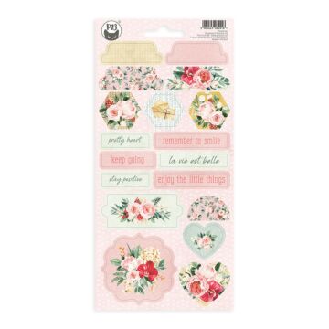 P13 Chipboard Sticker Sheet, Flowerish 03