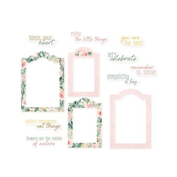 P13 Ephemera, Frames & Words - Flowerish (12pc)