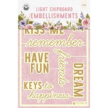 P13 Chipboard Embellishments, Stitched With Love 08