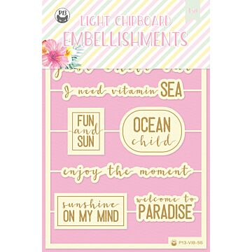 P13 Chipboard Embellishments, Summer Vibes 08