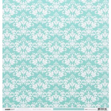 Kaisercraft Back to Basics Seabreeze Damask 12x12 Double sided paper