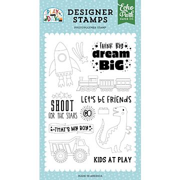 Echo Park Play All Day Boy: Think Big, Dream Big Stamp Set