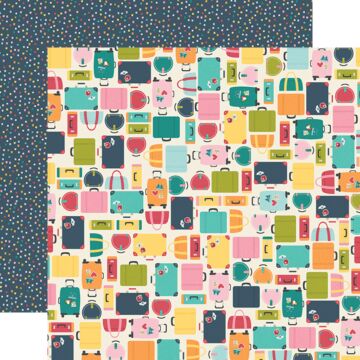 Simple Stories - Going Places Double-Sided Paper - Pack Your Bags