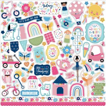 Echo Park Play All Day Girl Element Sticker