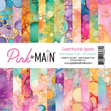 Pink & Main 6X6 Paper Pad, Colorful Ink Spots