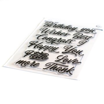 PinkFresh Studio Clear Stamp, Brushed Sentiments