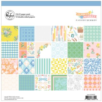 Pinkfresh Studio 12X12 Paper Pack, Flower Market